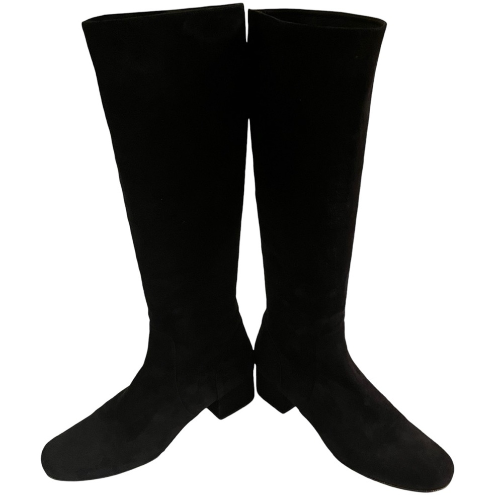 Saint Laurent Paris Black Suede Tall Block Heel Boots 40(9.5) - Picture 6 of 13